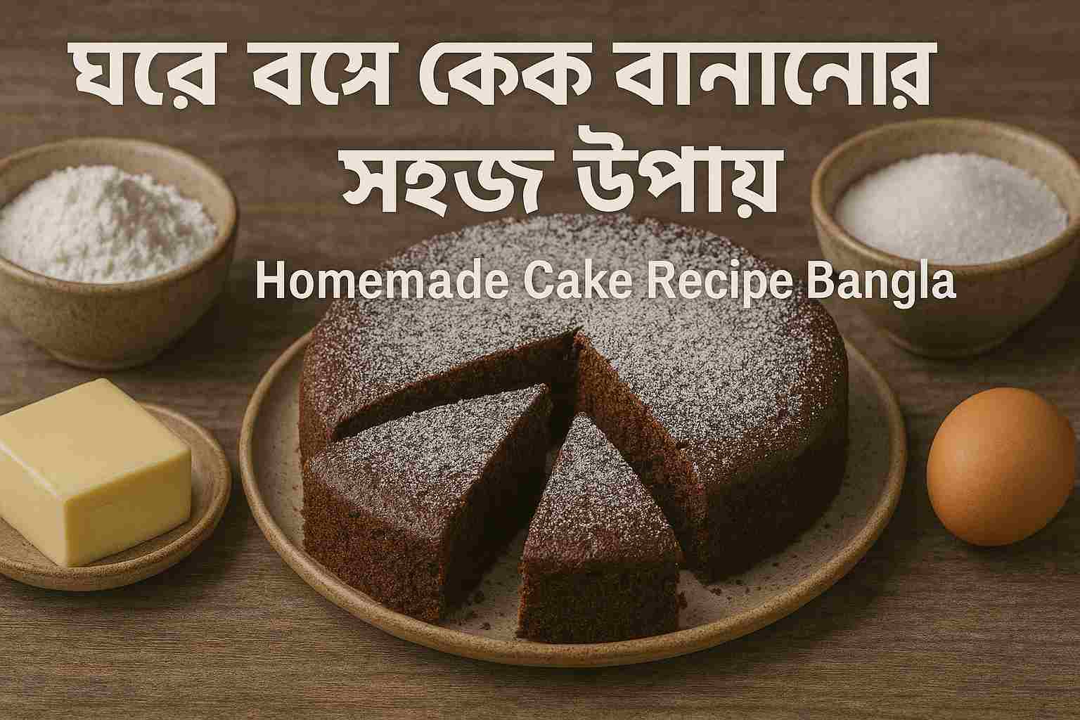 ঘরে বসে কেক বানানোর সহজ উপায় – Homemade Cake Recipe Bangla